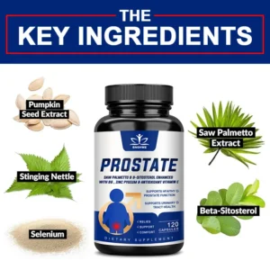 Prostate Saw Palmetto and Beta Sitosterol Supplement Men's Prostate Health Support Size Supports Urinary Relief Bladder Control - Image 3