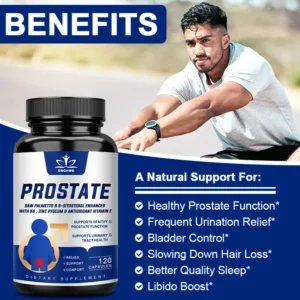 Prostate Saw Palmetto and Beta Sitosterol Supplement Men's Prostate Health Support Size Supports Urinary Relief Bladder Control - Image 6